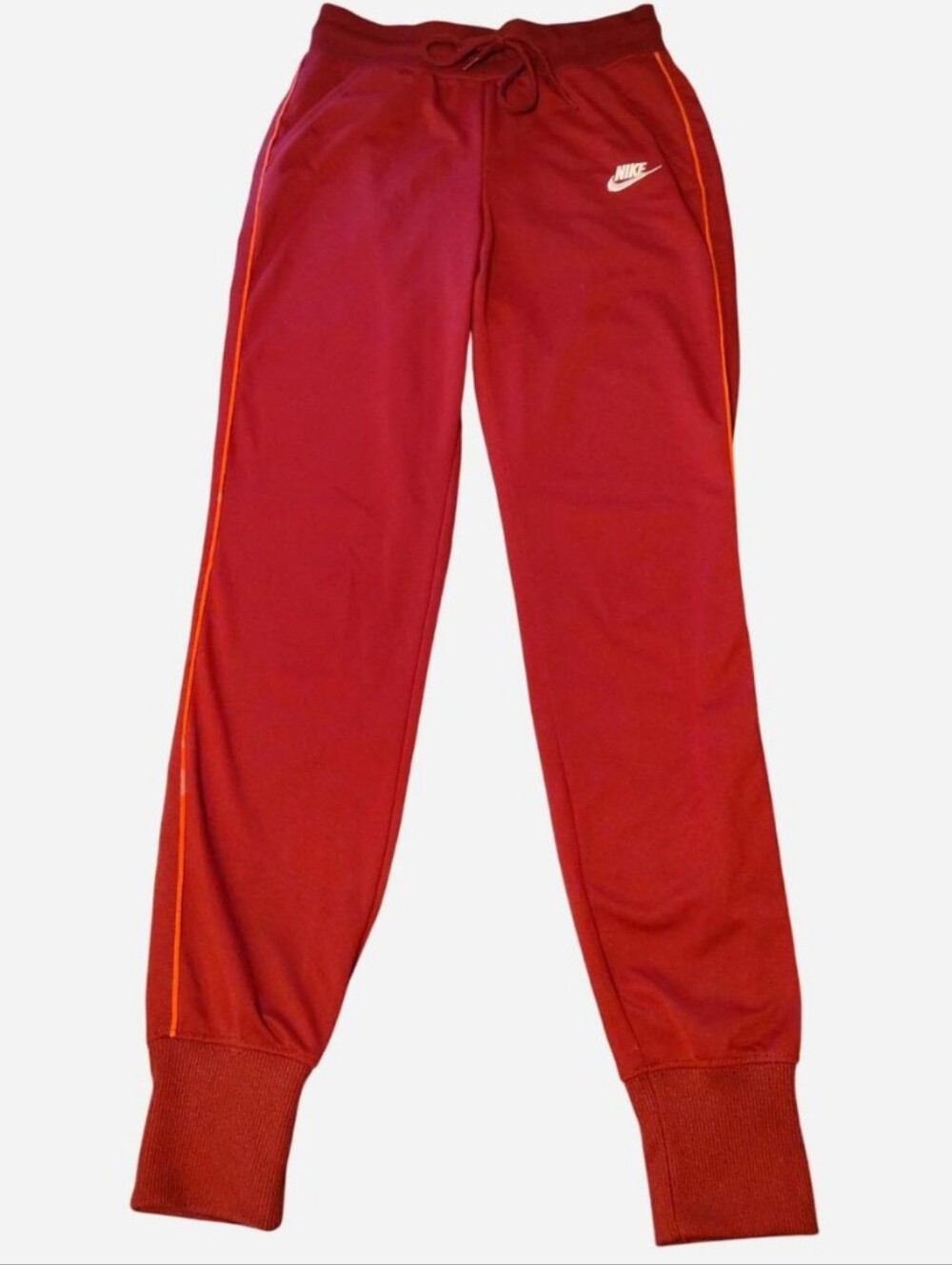 Nike Kids Maroon Joggers with Orange Piping